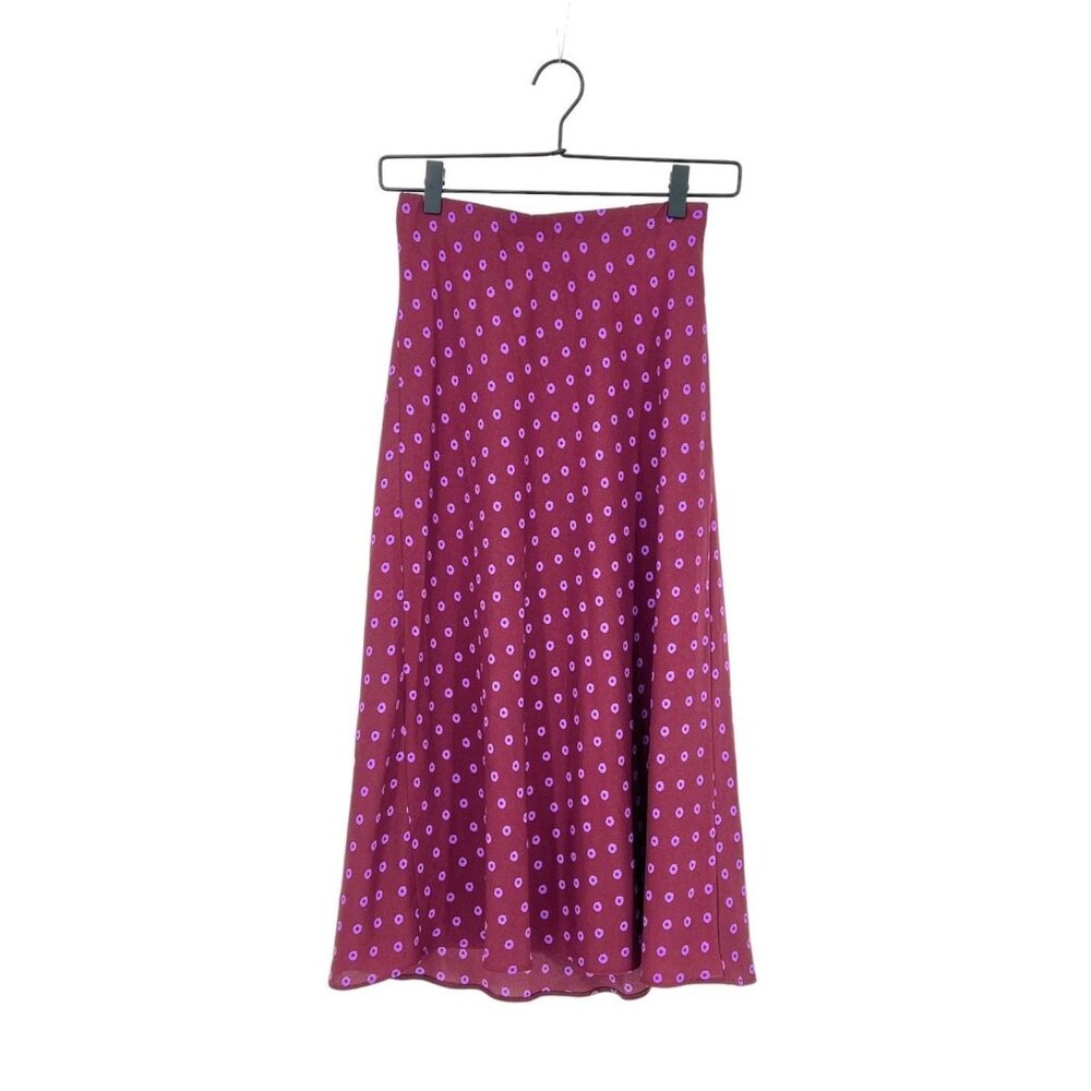 Halogen Red A-Line Midi Skirt for Work